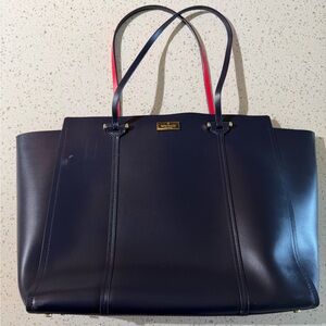 Kate Spade Navy Blue and Red Tote Bag